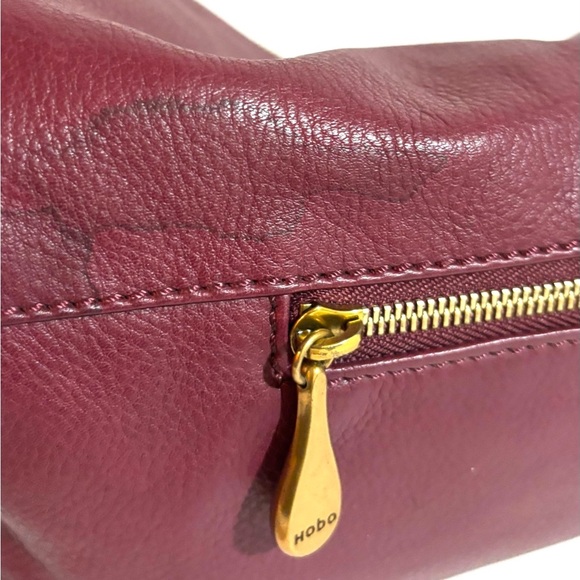 Hobo Elegant Burgundy Leather Clutch with Tassel - Picture 5 of 9